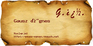 Gausz Ágnes névjegykártya