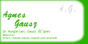 agnes gausz business card